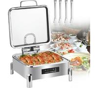 IROEJT Scaldavivande Commerciale per Buffet - 1 griglia/2 Griglie, riscaldatore Elettrico per Buffet in Acciaio Inossidabile con Temperatura Regolabile 30-90°C, acciai