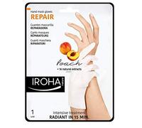 Iroha Nature - Guanti Maschera Riparatori | Pesca e Burro di Karité | Idratazione e Riparazione per Mani Danneggiate e Screpolate | Vegano e 93% Ingredienti Naturali | Sachet 20ml 2 Uds
