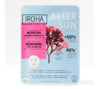 IROHA NATURE - maschera viso doposole | Alghe e Probiotici | Acido Ialuronico, 97% ingredienti naturali, tessuto 100% biodegradabile, 100% vegana