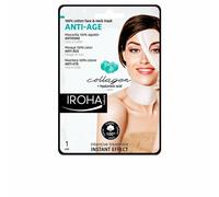 Iroha Nature Maschera viso e collo in cotone antietà al collagene 1 un