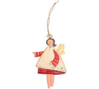 Iron Angel Girl - Ciondolo natalizio da appendere, ornamento per albero di Natale, decorazione in metallo per albero di Natale e casa festiva (bianco)