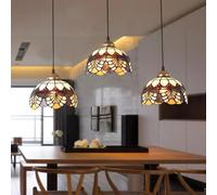 Iron Art Colored Glass Industry Style Island Style E27 Lampada a Ciondolo retrò retrò, Decorazione della Fattoria Rurale lampadario del soffitto, lampadario a soffitto