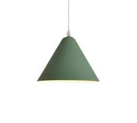 Iron Art Restaurant Chandelier, Cone Shape Metal Minimalist Indoor Semi-Embedded Pendant Light, Adjustable Hanging Wire, Size: 13.7 in, for Kitchen Island, Dining Room, Bedroom(Green)
