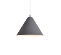 Iron Art Restaurant Chandelier, Cone Shape Metal Minimalist Indoor Semi-Embedded Pendant Light, Adjustable Hanging Wire, Size: 13.7 in, for Kitchen Island, Dining Room, Bedroom(A Gray)