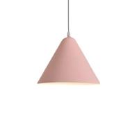 Iron Art Restaurant Chandelier, Cone Shape Metal Minimalist Indoor Semi-Embedded Pendant Light, Adjustable Hanging Wire, Size: 13.7 in, for Kitchen Island, Dining Room, Bedroom(Pink)