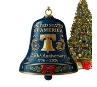 Iron Bells - Campane a vento commemorative degli Stati Uniti 250 anni, stile retrò, intagliato, per albero di Natale, sentiero, parco, festival scolastico