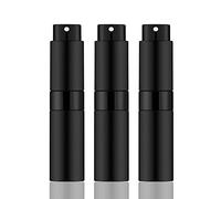 IRON BILL Mini atomizzatore da viaggio da 8 ml, flacone spray portatile per colonia e profumo (nero opaco) (3 pezzi)