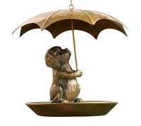 Iron Bird Feeder, Squirrel Holding Umbrella Feeder, 3.94x3.94x3.54 Inches All Weather Design, Durable Animal, Outdoor Accessory with Exquisite Build, Feeding Station for Patios Lawns