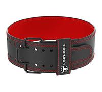 Iron Bull Strength - Cintura per sollevamento pesi a sgancio rapido, 7 mm, con leva di sollevamento veloce, 10,2 cm, per powerlifting, allenamento pesi, palestra e fitness (grande, nero/rosso)