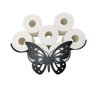 Iron Butterfly Wall Toilet Paper Holder - Butterfly Tissue Mount, Rustic Toilet Rack | Decorative Roll Holder, Themed Bathroom Accessory for Vintage Decor and Artistic Interteriors