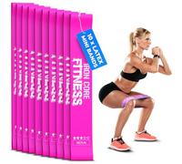 Iron Core Fitness, 10 anelli di resistenza per allenatori, bootcamp, palestra, tonificazione glutei, cosce, gambe, schiena, braccia, fasce da allenamento Bulk di Iron Core Fitness, rosa elettrica, M