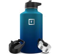 Iron Flask - Borraccia sportiva da 1,8 l, 3 coperchi (coperchi con cannuccia), in acciaio inox isolato sottovuoto a prova di perdite, a doppia parete, termica, in metallo