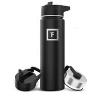 Iron Flask - Borraccia sportiva da 625 ml, 3 coperchi (coperchi con cannuccia), in acciaio inox isolato sottovuoto a prova di perdite, a doppia parete, termica, in metallo
