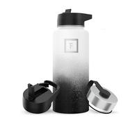 Iron Flask - Borraccia sportiva da 900 ml, 3 coperchi (coperchi con cannuccia), in acciaio inox isolato sottovuoto a prova di perdite, a doppia parete, termica, in metallo