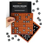 Iron & Glory Deluxe - Gioco di puzzle Sudoku in legno, rompicapo, 81 piastrelle numerate in melamina e guida completa, gioco da tavolo da viaggio per amici e familiari, ideale come regalo retrò e