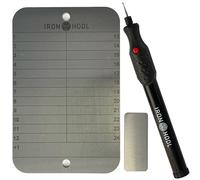 IRON HODL - Steel Wallet 24+1 con penna per incisione nera con piastra di prova
