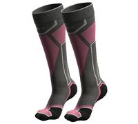 Iron-Ic - Calze Tecniche Unisex Warm Seamless per Sport Invernali Expyra Merino Traspiranti e Protettive - Art. 920195 (35/38, Grey/rose)