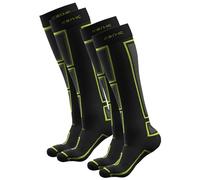 Iron-Ic - Set 2 Paia Calze Tecniche Unisex Thermic Seamless per Sport Invernali Expyra Termiche e Traspiranti - Art. 920196_2PZ (45/47, Black/lime)