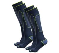 Iron-Ic - Set 2 Paia Calze Tecniche Unisex XWarm Seamless per Sport Invernali ExpYra Merino Termiche e Traspiranti - Art. 920197_2PZ (39/41, Blue/lime)