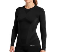 Iron-Ic - Maglia Donna Termica Manica Lunga Seamless Traspirante E Antibatterica, Baselayer Felpato Warm con Tecnologia I-Soft per Temperature Rigide - Art. 212531 (L/XL, Nero)