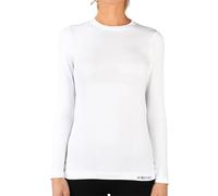 Iron-Ic - T-Shirt Donna Maniche Lunghe Thermo Dry Seamless Traspirante e Calda con Tecnologia I-Soft - Fitting Slim - Art. 212531 (S/M, Bianco)