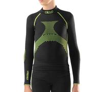 Iron-Ic - T-Shirt Junior Maniche Lunghe I-Protect Seamless Cut Resistant per Sport Outdoor in Climi Freddi con Fitting Slim Compression - Art. 201984 (12/14, Nero)
