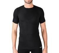 Iron-Ic - T-Shirt Uomo Maniche Corte I-Soft Seamless con Tessuto Thermo Dry - Fitting Slim per Sport Outdoor e Indoor - Art. 201775 (S/M, Nero)