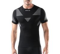 Iron-Ic - T-Shirt Uomo Maniche Corte Seamless Termica Light Traspirante e Asciugatura Rapida con Fitting Slim - Art. 202004 (S/M, Nero)