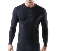 Iron-Ic - T-Shirt Uomo Maniche Lunghe EXPYRA Merino Seamless Termica Comfort - Maglia Tecnica con Traspirazione Ottimale - Art. 202006 (XXL, Nero)