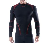 Iron-Ic - T-Shirt Uomo Maniche Lunghe I-Soft Seamless con Tessuto Blaze Techno Fleece - Fitting Slim per Sport Outdoor Invernali - Art. 202000 (S/M, Black/Red)
