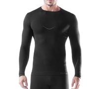 Iron-Ic - T-Shirt Uomo Maniche Lunghe I-Soft Seamless con Tessuto Smear Techno Fleece - Fitting Slim per Sport Outdoor Invernali - Art. 201999 (L/XL, Nero)