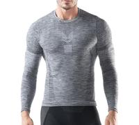 Iron-Ic - T-Shirt Uomo Maniche Lunghe Melange Seamless Termica THERMIC Traspirante e Leggera con Fitting Slim Compression - Art. 201659 (L/XL, Melange)