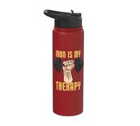 Iron Is My Therapy - Divertente bodybuilding per sollevamento pesi Stainless Steel Insulated Water Bottle