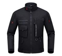 IRON JIA’S Giacca da Moto Uomo Donna Tutte le Stagionicon con Spalline e Gomitiere CE Fodera Rimovibile Protezione Moto Antivento Nero M