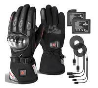 IRON JIA'S Guanti riscaldati da moto, 3000 mAh, touchscreen, impermeabili | Ricaricabile con Riscaldamento Punta Dita Uomo Donna Sci Ciclismo Trekking Snowboard