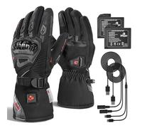 IRON JIA'S Guanti riscaldati da moto, 3000 mAh, touchscreen, impermeabili | Ricaricabile con Riscaldamento Punta Dita Uomo Donna Sci Ciclismo Trekking Snowboard