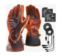 IRON JIA'S Guanti Riscaldati Moto Uomo Invernali 2025 Nuova Porta di Ricarica USB da 3000 mAh cavo di Ricarica 2 in 1 Touchscreen Impermeabile e Antivento Adatti per Moto Escursionismo Sci XL