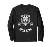 Iron King Lion Bilanciere per Sollevamento Pesi Bodybuilding Graphic Maglia a Manica