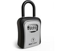 Iron Lock® Armadietto portachiavi, portatile, montaggio a parete, con staffa rimovibile, impermeabile, per interni ed esterni, combinazione a 4 cifre, con codice resettabile, interruttore A/B