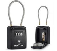 Iron Lock - Cavo Grillo portatile Key Lock Box per chiavi 4 cifre combinazione Lockbox Indoor Outdoor Impermeabile A B Interruttore con codice Resettabile Casa chiavi di ricambio Nascondere una chiave