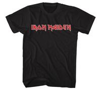 Iron Maiden - 2 Colore Logo - American Classici - Solido Nero Adulto Manica