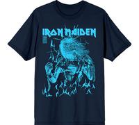 Iron Maiden 50 Life After Death Flames Blue ufficiale Uomo maglietta unisex