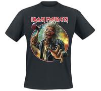 Iron Maiden Axe Eddie Circle Uomo T-Shirt Nero 100% Cotone Regular