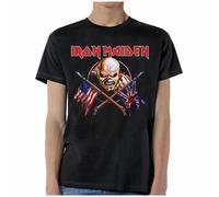 Iron Maiden Band Di Rock Metal Con Bandiera Incrociata Maglietta Uomo IRM10656