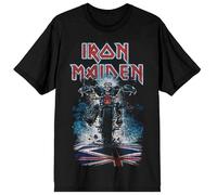 Iron Maiden Eddie Biker Uomo T-Shirt Nero 100% Cotone Regular