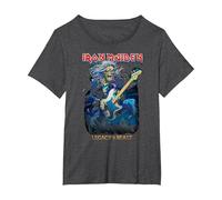 Iron Maiden Eddie On Bass Maglietta, Donna Plus-Size, Grigio Scuro, 5X