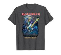 Iron Maiden Eddie On Bass Maglietta, Uomo, Grigio Scuro, XXL