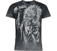 Iron Maiden Eddie Uomo T-Shirt Grigio 100% Cotone Regular