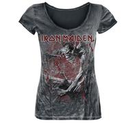 Iron Maiden Fear of The Dark Vintage Donna T-Shirt Nero/Effetto usurato L 100% Cotone Regular