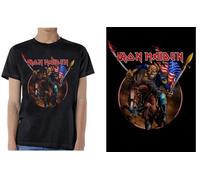 Iron Maiden Inghilterra Custer USA America Bandiera Metallo da Uomo Adulto T Tee